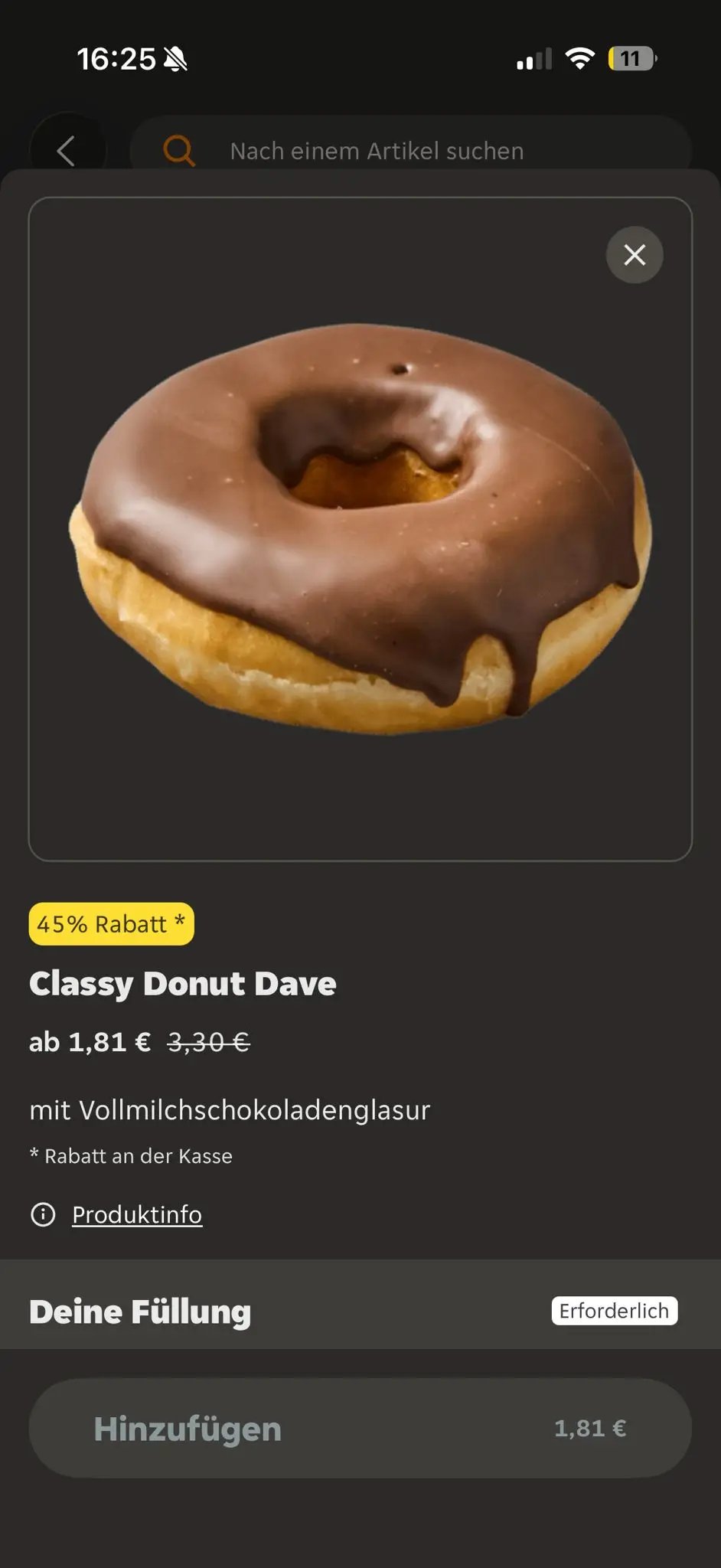 Classy Donut Amy mit Schokoladenglasur und Streuseln