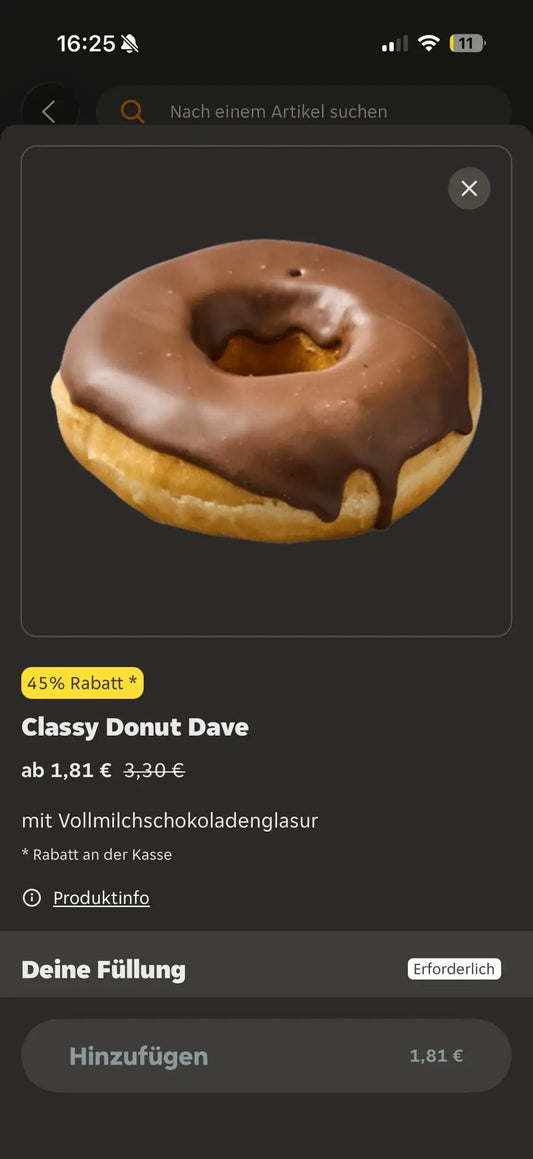 Classy Donut Amy mit Schokoladenglasur und Streuseln